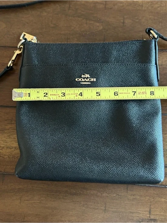 Coach Kitt Crossgrain Messenger Crossbody Bag Black - Picture 7 of 13